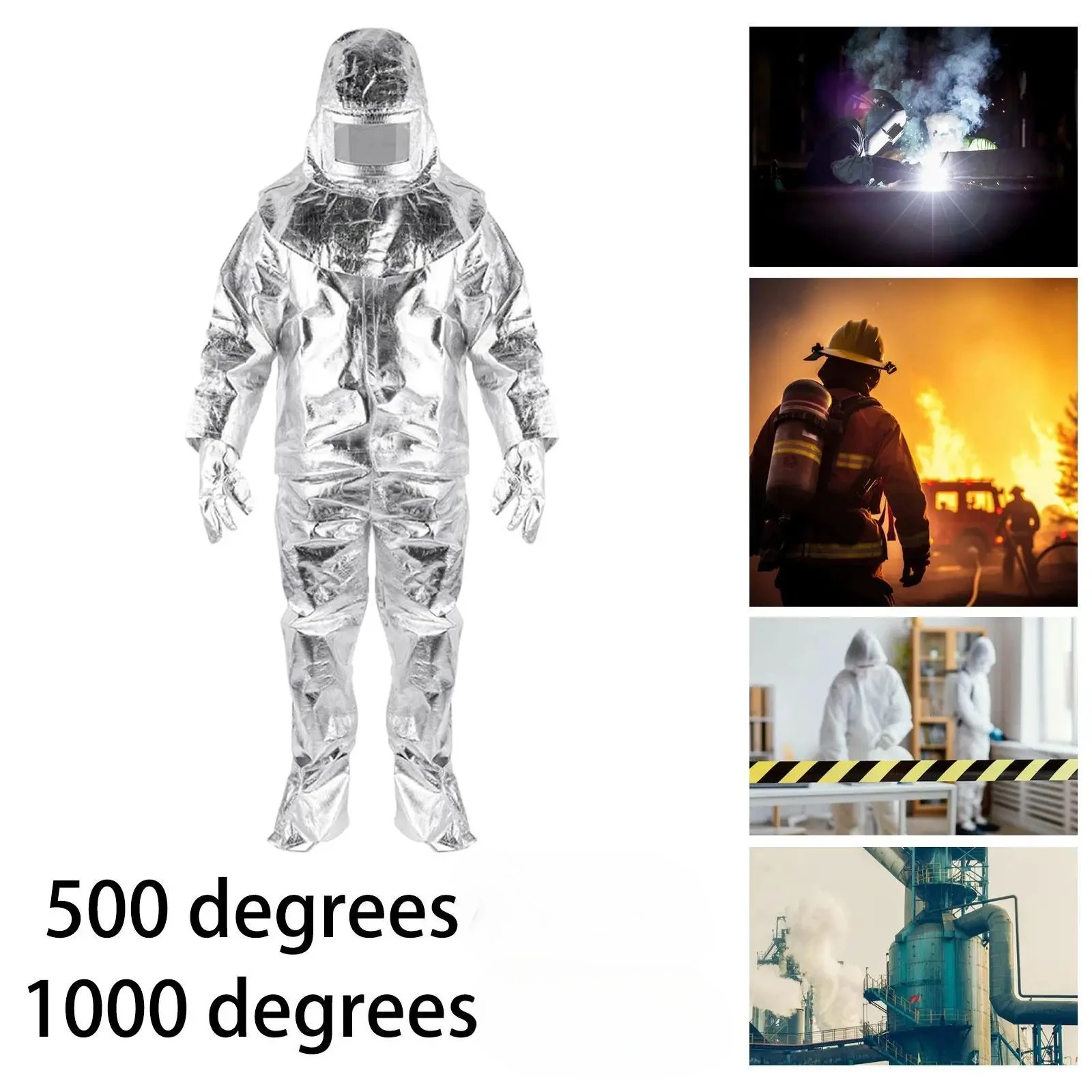 Flameproof Aluminium Foil Suit Work Clothes Composite Aluminium Foil Aluminum Foil Composite Fabric Anti Thermal Radiation Suit