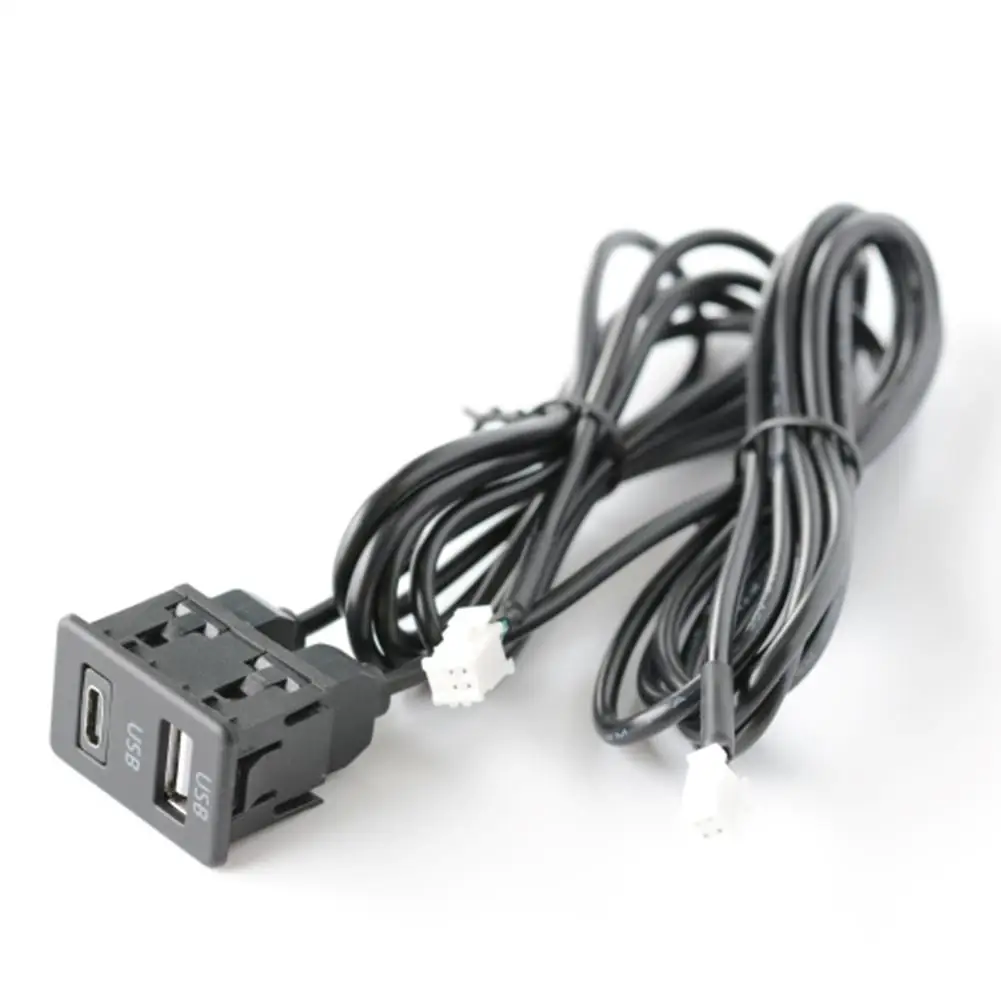 Supporto per cruscotto per auto Porta USB + TYPE-C Estensione interfaccia pannello Adattatore cavo da 145 cm Presa USB per navigazione veicolo per cruscotto auto