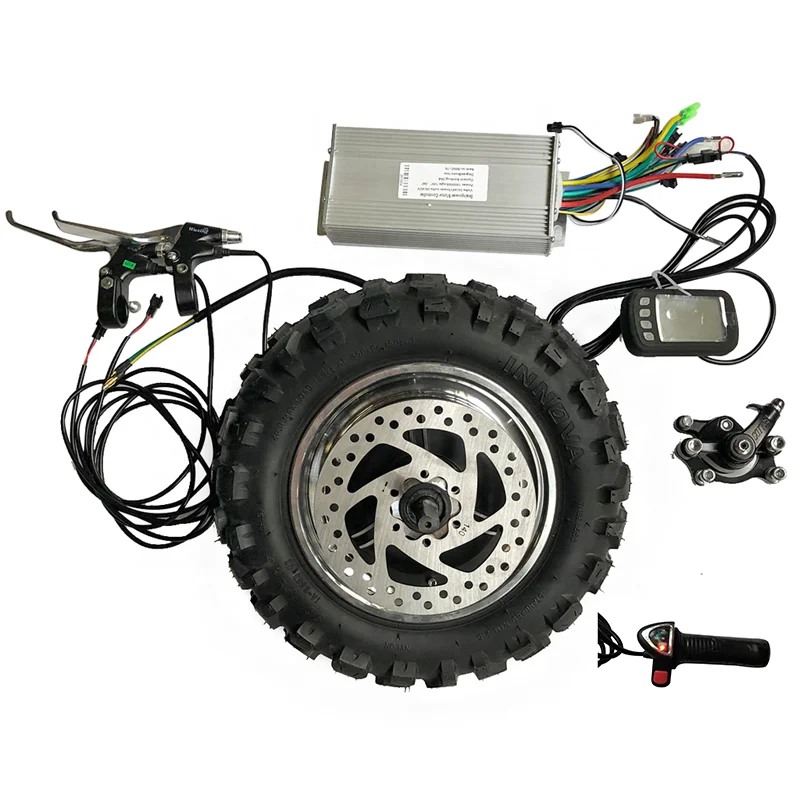 48V 1000W Brushless Gearless Hub Motor with Disc Brake Conversion Kit for Electric Motorcycle