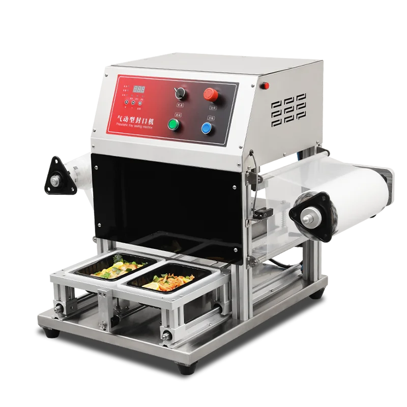 Pneumatic sealing machine, takeaway fast food disposable lunch box packing machine