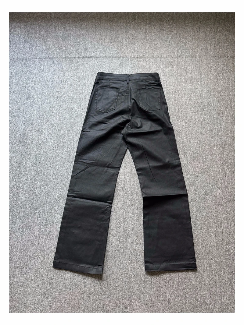 هاي ستريت جان السراويل RO نمط 25SS جديد الأصلي اللون مستقيم أنبوب فضفاض فرشاة الشمع المغلفة الشارع الشهير عارضة الدنيم السراويل #2