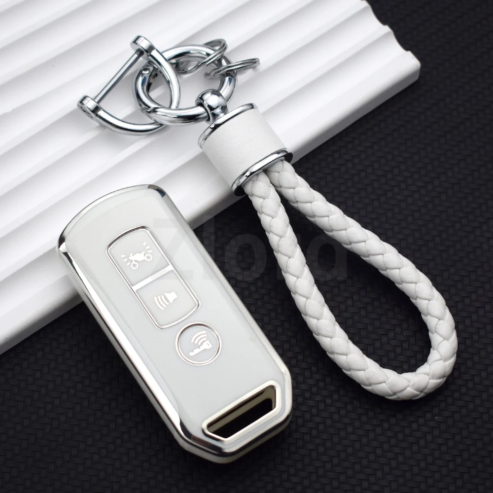 حافظة مفاتيح للتحكم عن بعد للدراجة النارية مكونة من 3 أزرار لهوندا 35111-KOR-V02 غطاء مفتاح بدون مفتاح #4