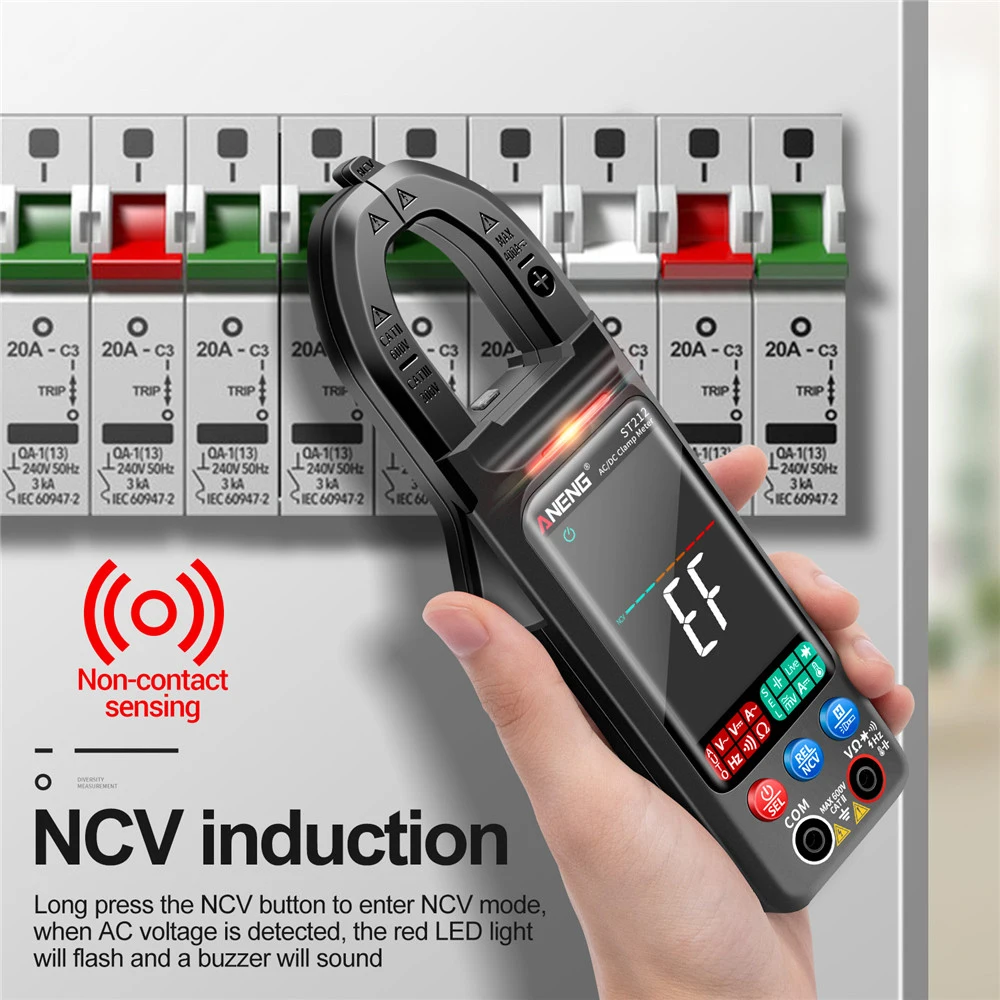 ST211/ST212 Pro DC/AC prąd cyfrowy miernik cęgowy VA kolorowy ekran Tester napięcia 6000 liczy 400A Amp multimetr samochodowy Hz NCV Ohm