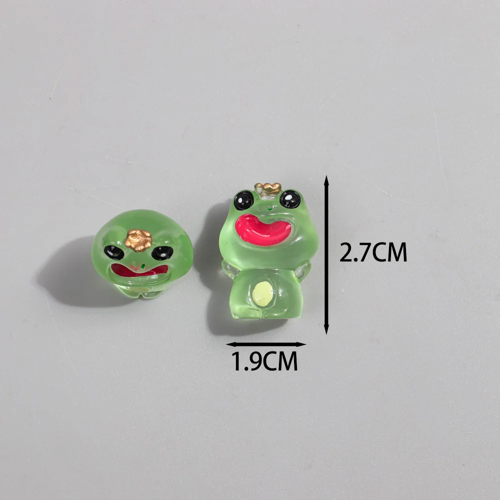 10pcs Cute 3D Frog Resin Bead Charms Green Animal Pendants for Keychain Necklace Earring DIY Jewelry Making Findings Accessories