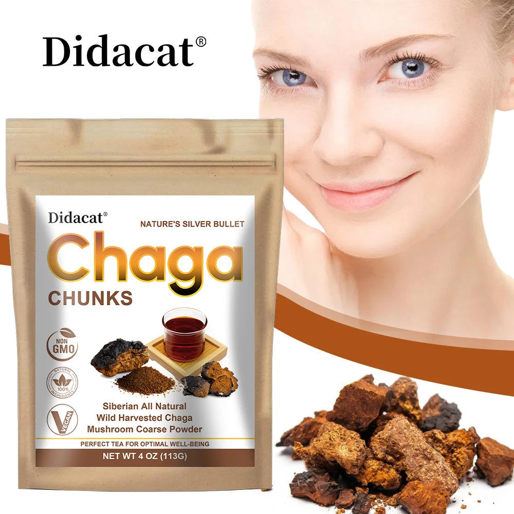 

Pure Raw Chaga Mushroom Chunks - Natural Wild Harvested Antioxidant for Immune Support, Focus and Digestive Health, Non-GMO