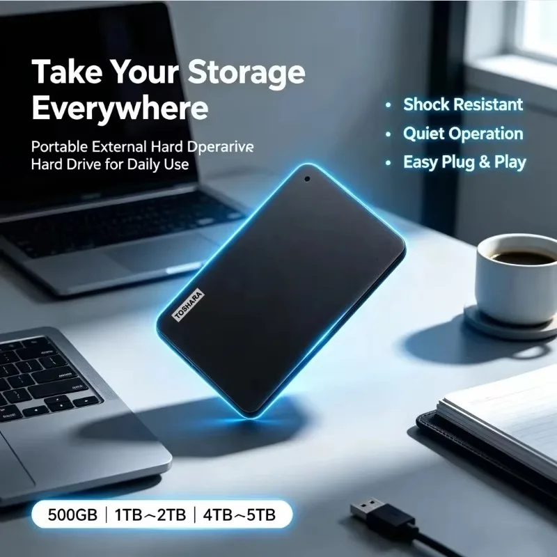 Brand New Personal Hard Drive A3 SSD 512GB 1TB 2TB 4TB SSD Black External Hard Drive USB 3.2 Portable for Gaming Console Office.