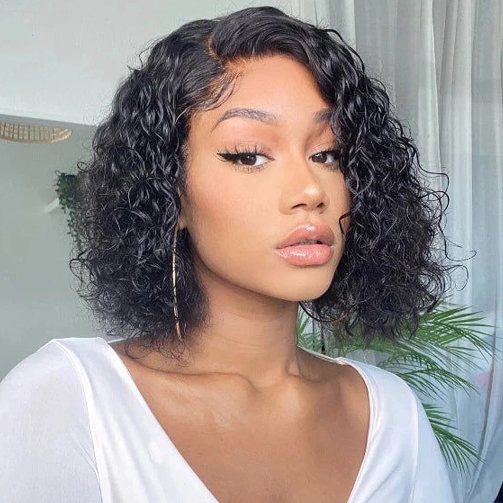 

Вьющийся короткий боб, парик из натуральных волос 13x4, кружевные фронтальные парики, человеческие волосы 4x4, прозрачные парики спереди, кружевные передние парики для женщин