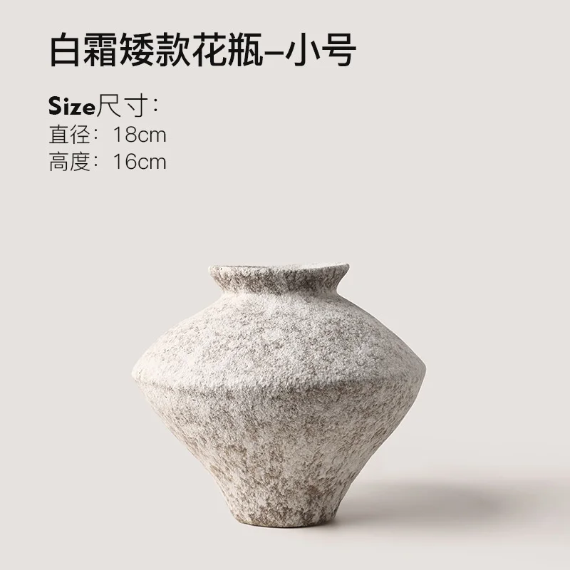 Orange Ceramic Vase Irregular Flower Pot Modern Rustic Floor Vase Living Room Desktop Home Decoration Ornament