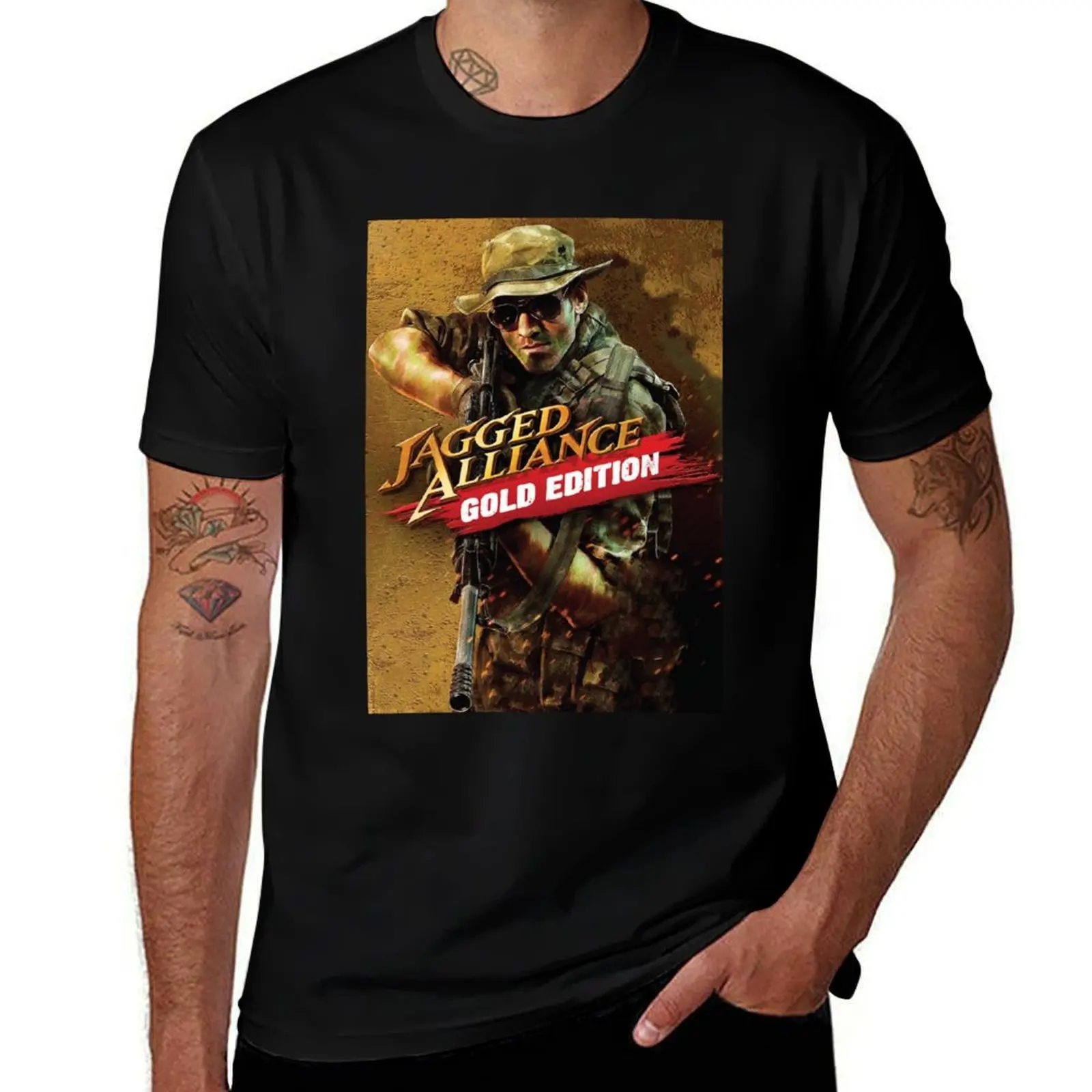 Jagged Alliance Gold Edition T-Shirt Simple Print Design T-Shirt