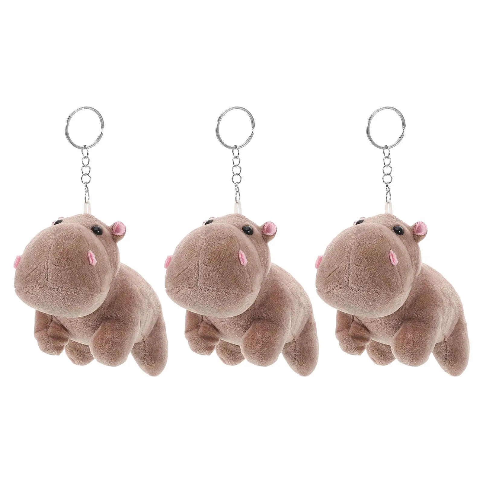 

3Pcs Small Hippo Animal Keychains Cartoon Style Cute Backpack Charms Lightweight Jungle Wildlife Keyring Birthday Party Favor