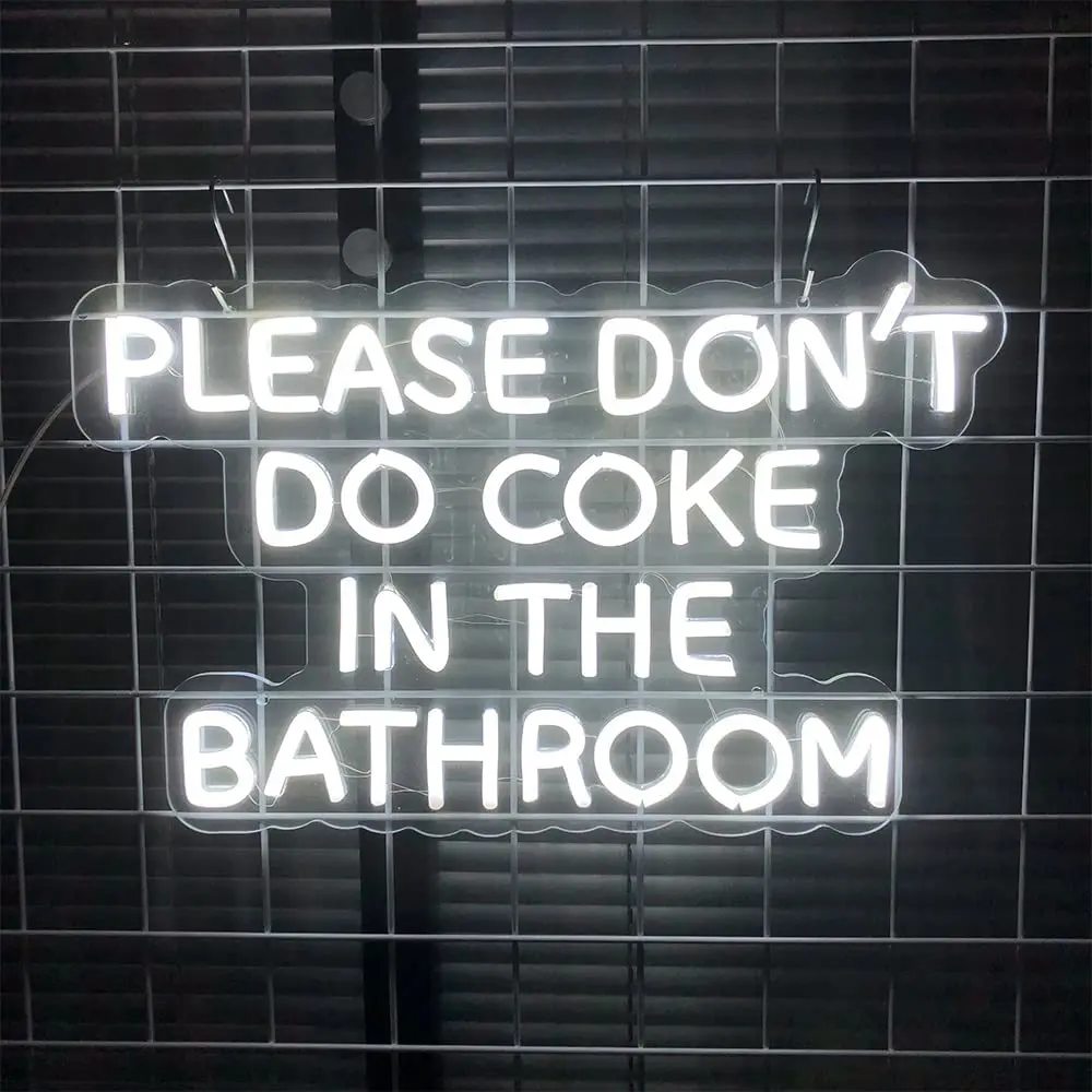 Si prega di non fare coca cola nell'insegna al Neon del bagno per la decorazione della parete del bagno LED grande luce al Neon per le decorazioni domestiche