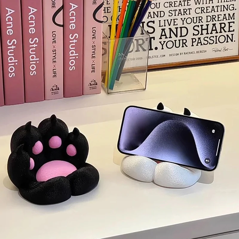 1pc Creative Cat Claw Decoration Cute Cartoon Desktop Small Ornaments Mobile Phone Holder 3D Printing Crafts