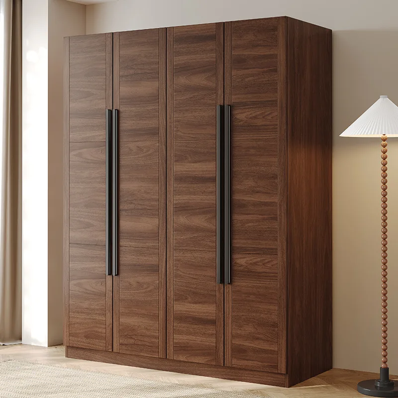 

North American Black Walnut Wood Multi Function Modern Simple Master Bedroom Storage Cabinet Flat Open Four Door Home Furniture