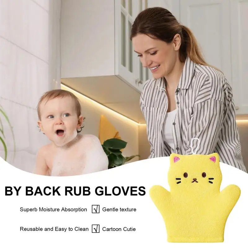 Baby Bath Glove Kids Bath Sponge Mitt Kids Bath Mitt Bath Gloves Shower Towel Scrub Body Wash Children Home Supply Elastic Wipe