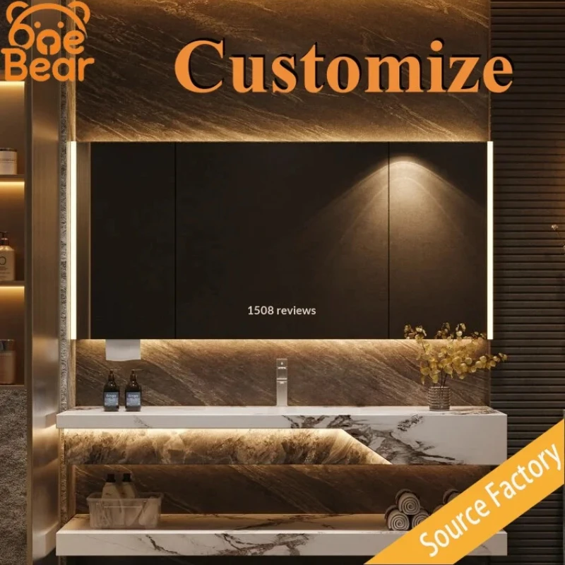 Natural Marble Sink Modern Bathroom Vanity Top Basin Rectangular Polished Stone Wash Sink for Home Hotel Decoration