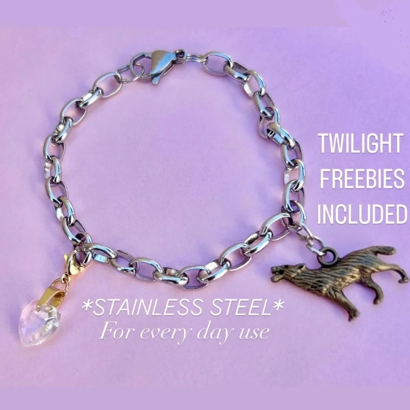 

Twilight Gift set Bella's bracelet eclipse merchandise graduation Bellas with freebies Stainless Steel Edward Jacob gift wolf