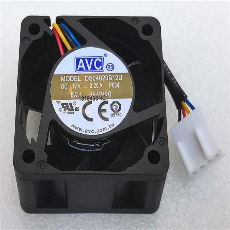 AVC 4020 4CM DS04020B12U 0.25A 4-wire double ball speed regulating fan
