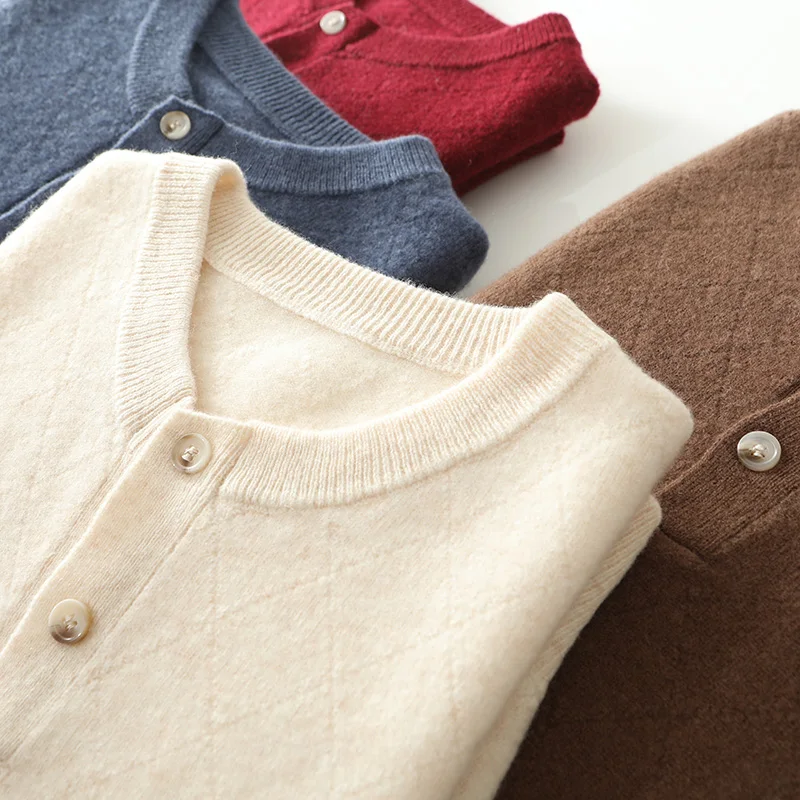 Autumn And Winter New Business Casual Sweater Men's 100% Pure Wool Solid Color Pullover Long Sleeve Knitted Cashmere Sweater