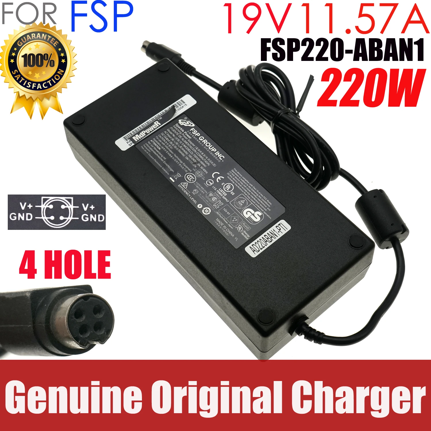

Genuine FSP FSP220-ABAN2 19V 11.57A AC Adapter Charger For GALLERIA MINI 1060 EVERSERV 7700 POS SYSTEM Power Supply FSP220-ABAN1