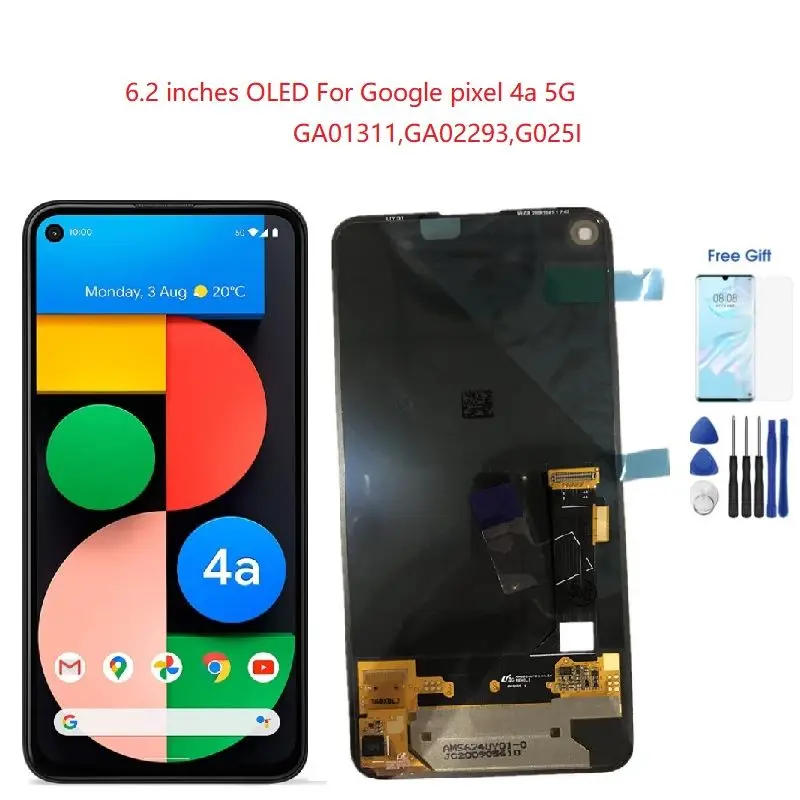 Imagem -03 - para Lcd Google Pixel 4a 4g Lcd Pixel 4a 5g Display Pixel 5a Lcd Amoled Digitador Assembléia para Google Pixel 5a 5g Display Lcd