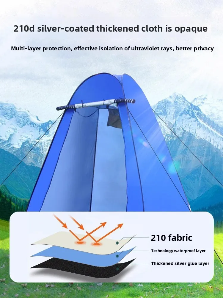 Tragbares Camping-Badezelt, Umkleidezelt, mobile Toilette, Außendusche, Camping, schnelles Aufstellen, kein Badezimmer zum Aufbauen erforderlich – Detail 5