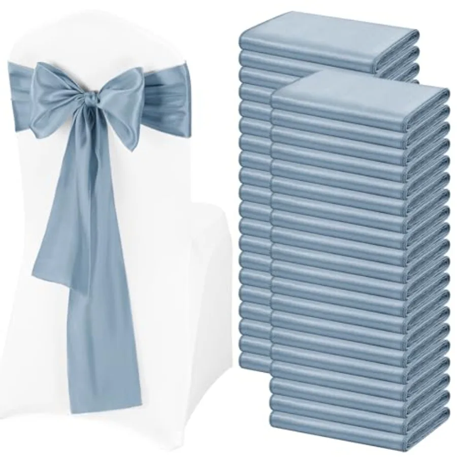 

Pesonlook 120 PCS Satin Chair Sashes Bows Satin Chair Sashes Universal Chair Cover for Wedding Reception Restaurant Event Decor