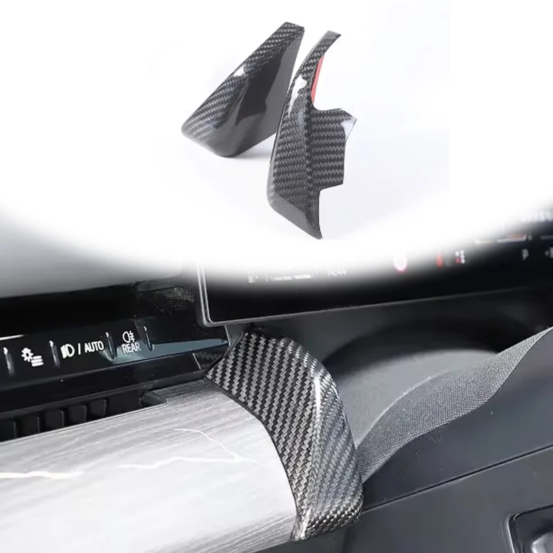 

Настоящее углеродное волокно, центральный дисплей управления автомобиля, обе стороны, декоративная крышка, аксессуары для салона автомобиля для BMW 5 серии G60 2024+