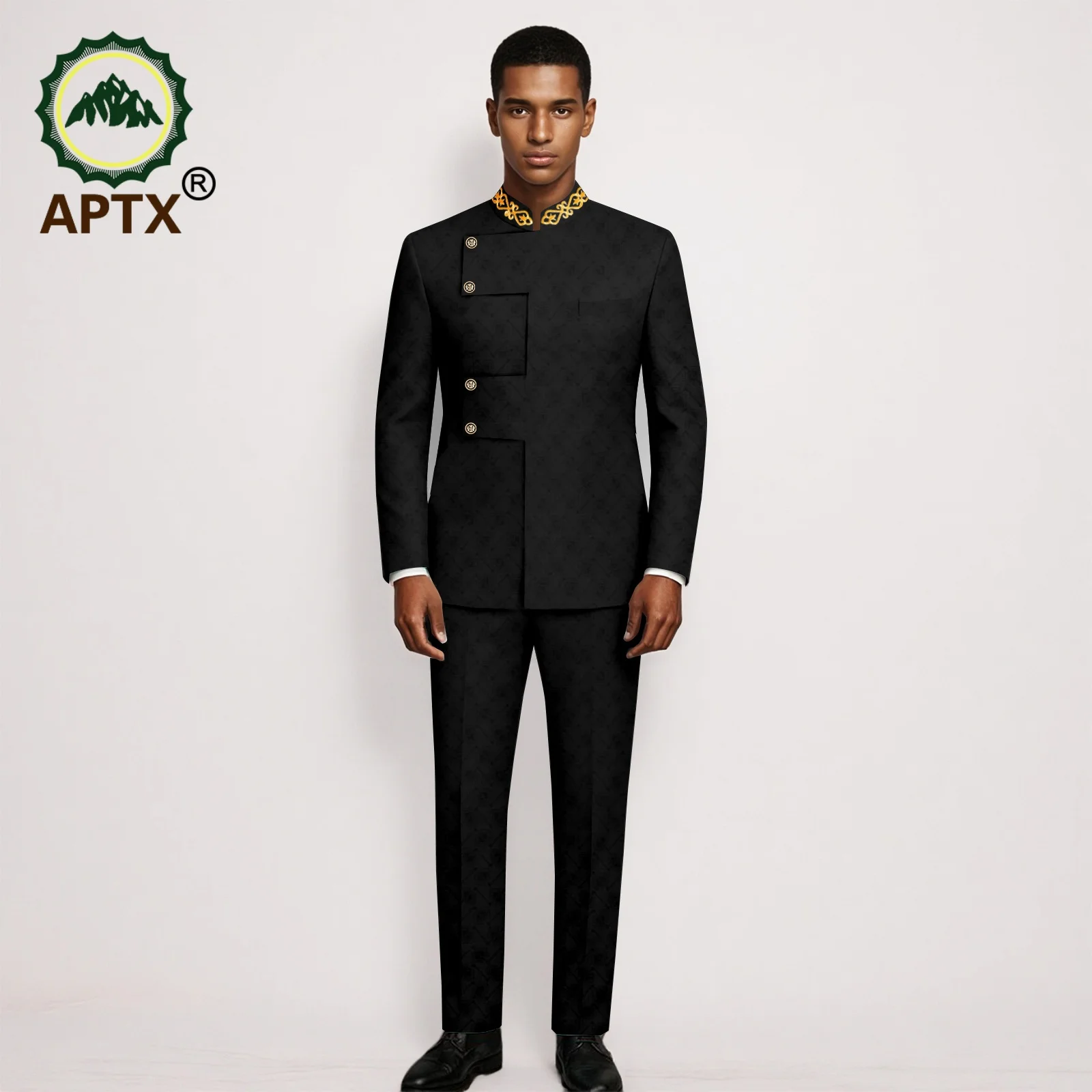 Men's 2026 Fashion African Suits Dashiki Outfit Two-piece Top + Pants Set Bazin Riche Men Party Wedding Mens Clothes 2616021