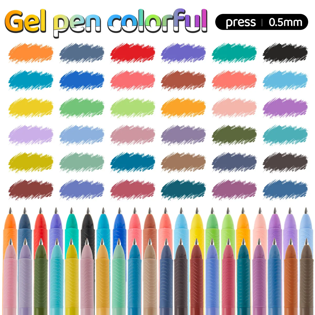 Rainbow Colors Gel Pens Set 10/20pcs 0.5mm Fine Tip Ballpoint Smooth Quick-Drying Juice Macaron Retro Colors for Coloring A3258