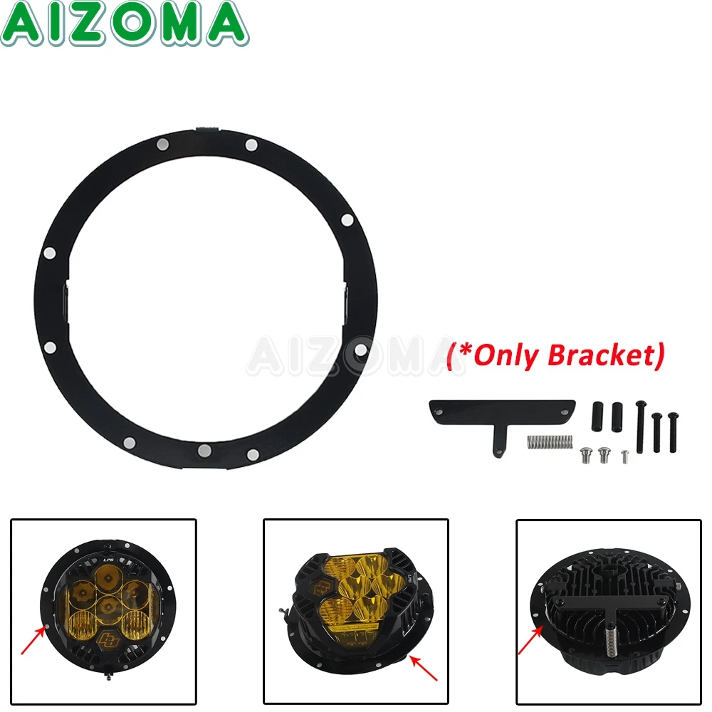 

For Baja Designs LP6 Headlight Inner Bracket Motorcycle Head Light Holder For Harley Touring Road King FLHR FLHRI FLHRCI Custom