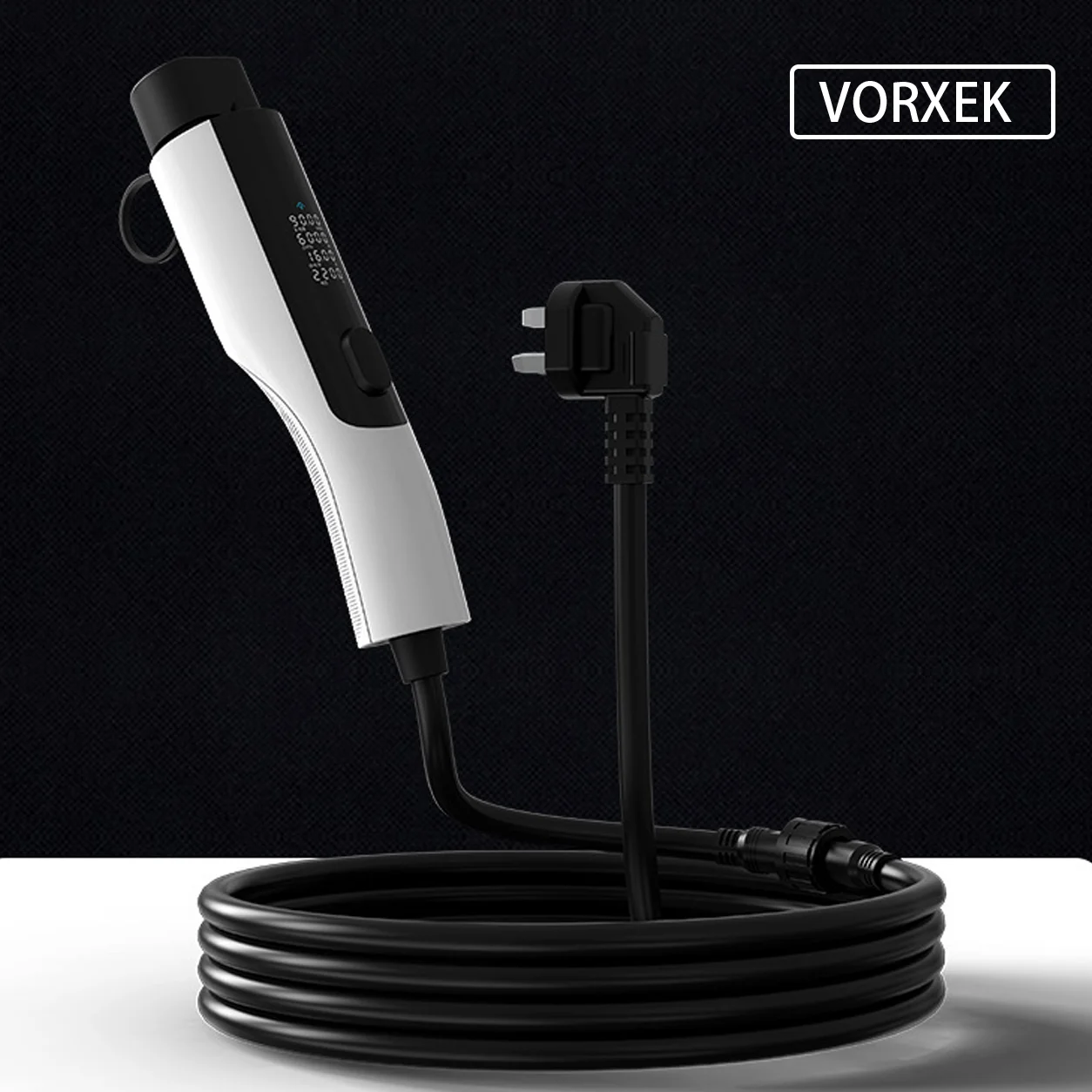 VORXEK Type 2 Portable EV Charger for Tesla Model 3 Geely Geometry C 16A 32A 3.5kW 7kW 11kW APP Control EVSE