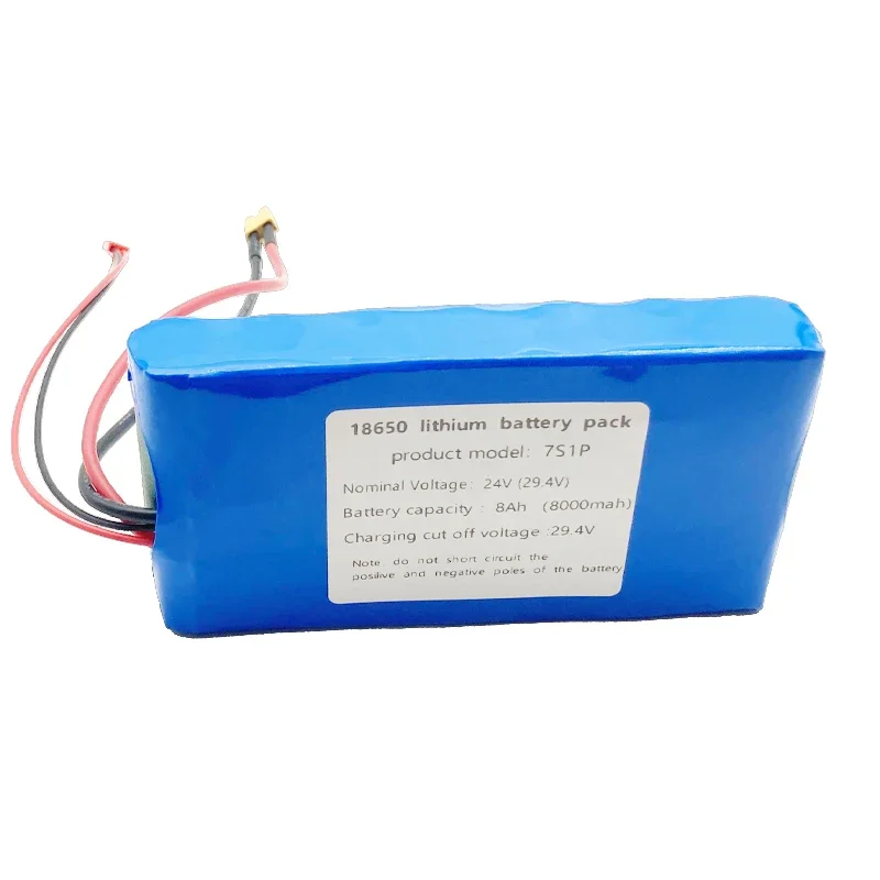 Paquete de batería de iones de litio 18650 7S1P 25,2 V 24V 8000mAh con BMS, para monitorear altavoz pequeño monociclo eléctrico batería recargable
