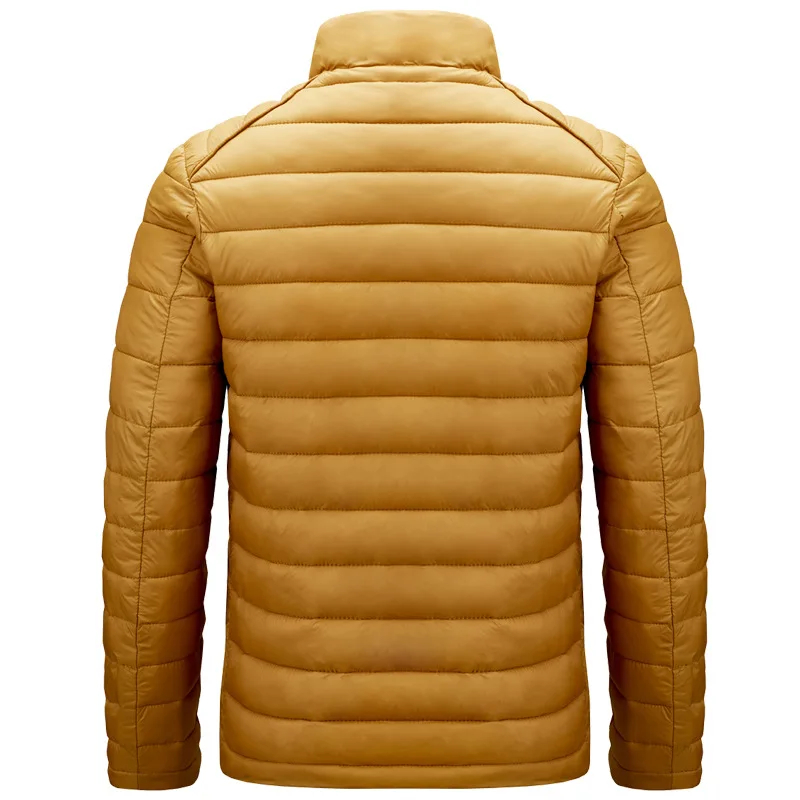 Men Down Coat Winter Cold-proof Windproof Long Sleeve Man Jacket Stand Collar Solid Color Simple Lightweight Male Outerwear