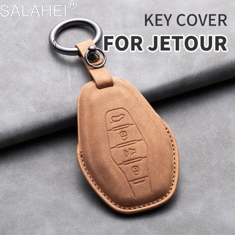 Sheepskin Car Key Case Cover Shell for Chery DASHING X-1 Plus DTC Jetour 2022 2023 For JETOUR X70 X70plus X70m X90plus X95pro