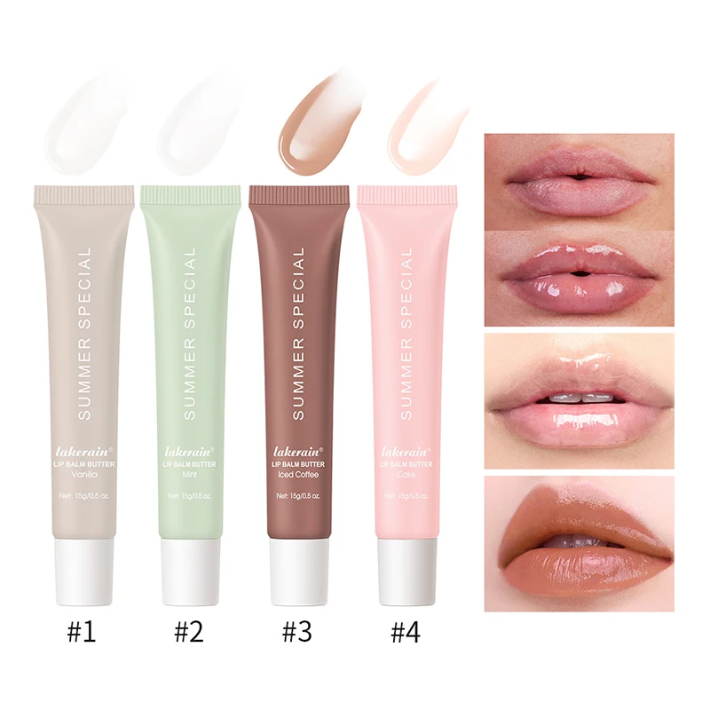 4Colors Lip Balm Deep Moisturizing Lip Glaze Smoothing Lip Lines Long-Lasting Nourishment Daily Lip Care Makeup Lip Balm