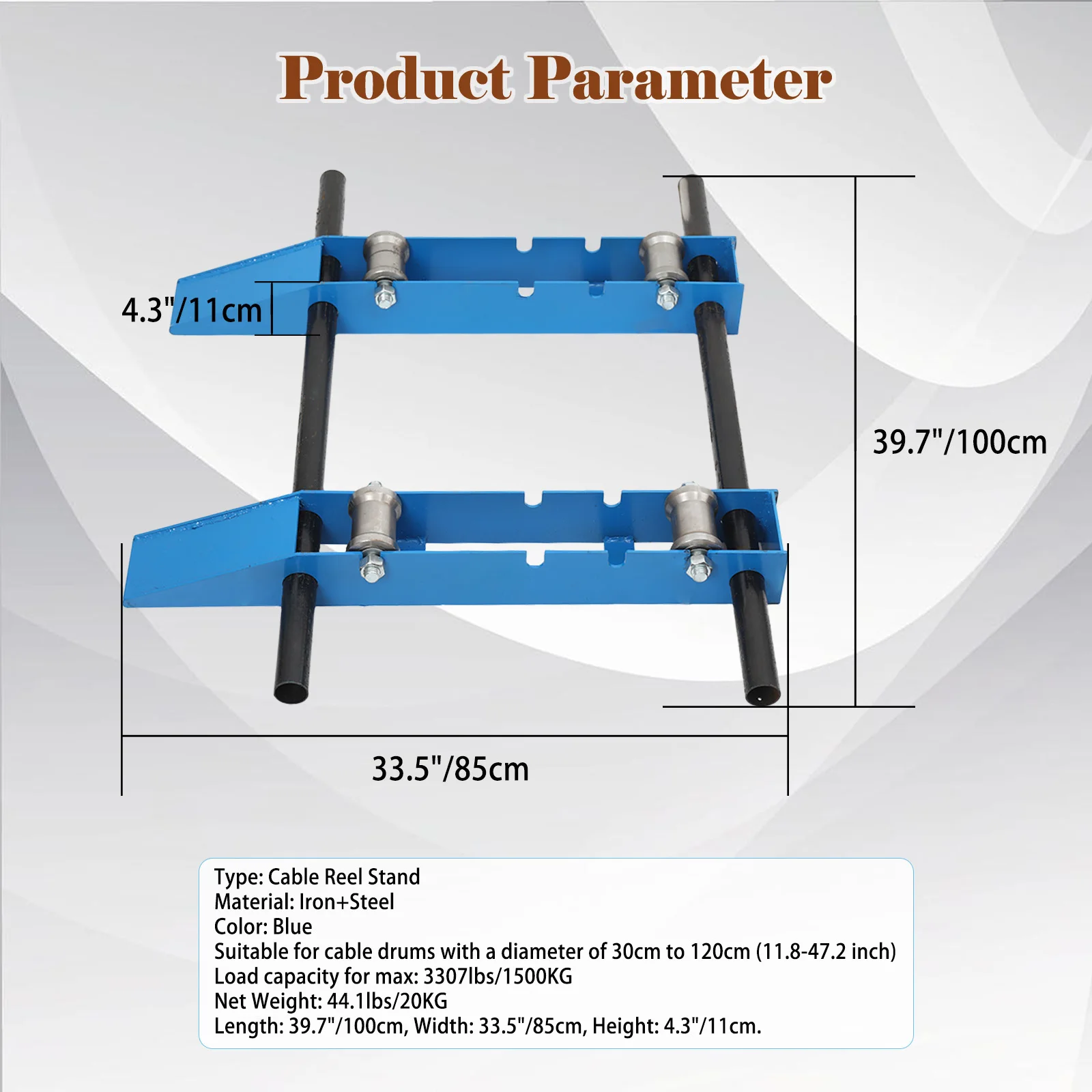 Small Pay-off Stand Steel Wheel Portable Horizontal Cable and Optical Cable Pay-off Tool Ground Rail Roller Pay-off Stand