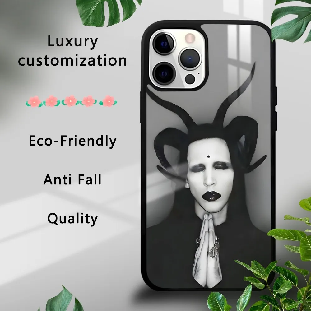 

Singer M-Marilyn M-Manson Phone Case For IPhone 16 15 14 13 12 11 Pro Xs Max Mini Plus Celulares Hard Funda