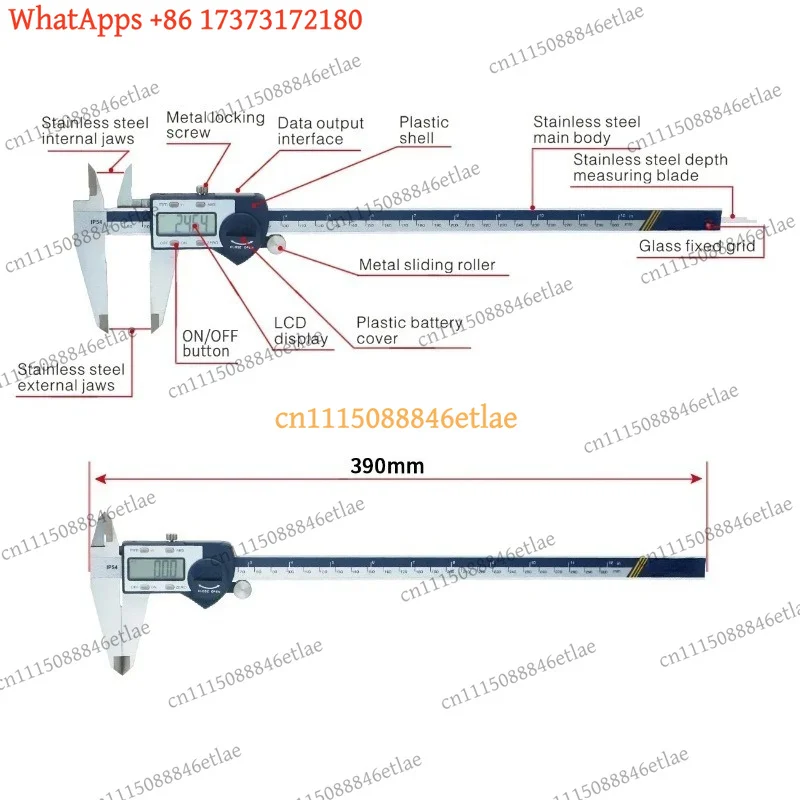SHAHE 0.01mm 150/200/300mm Digital LCD Caliper Stainless Steel Vernier Calipers Metric Inch Measuring Tools