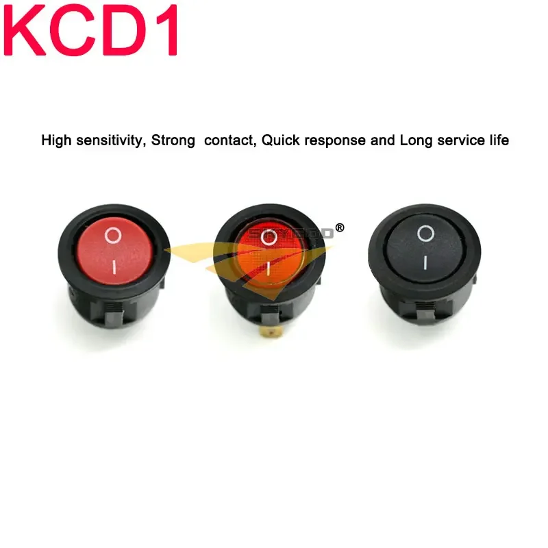 1/5PCS 23MM KCD1 Round Rocker Switch 2/3Pin ON-OFF-ON 2/3 Position 6A/250VAC 10A/125VAC SPST LED Car Push Button Switch