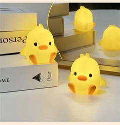 Veilleuse LED jetable, décoration de chambre à coucher, canard de dessin animé mignon, cadeaux de Noël pour enfants, lampe de chevet