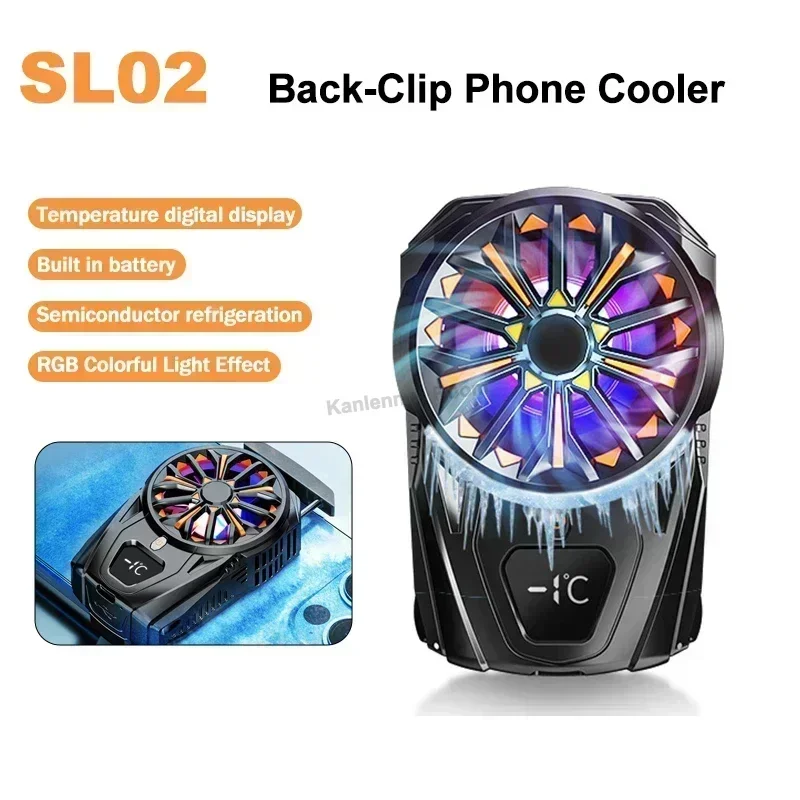 

SL02 Universal Mobile Phone Cooler Built-in Battery Semiconductor Coolng Radiator For IOS IPhone PUBG Back-clip Cool Heat Sink