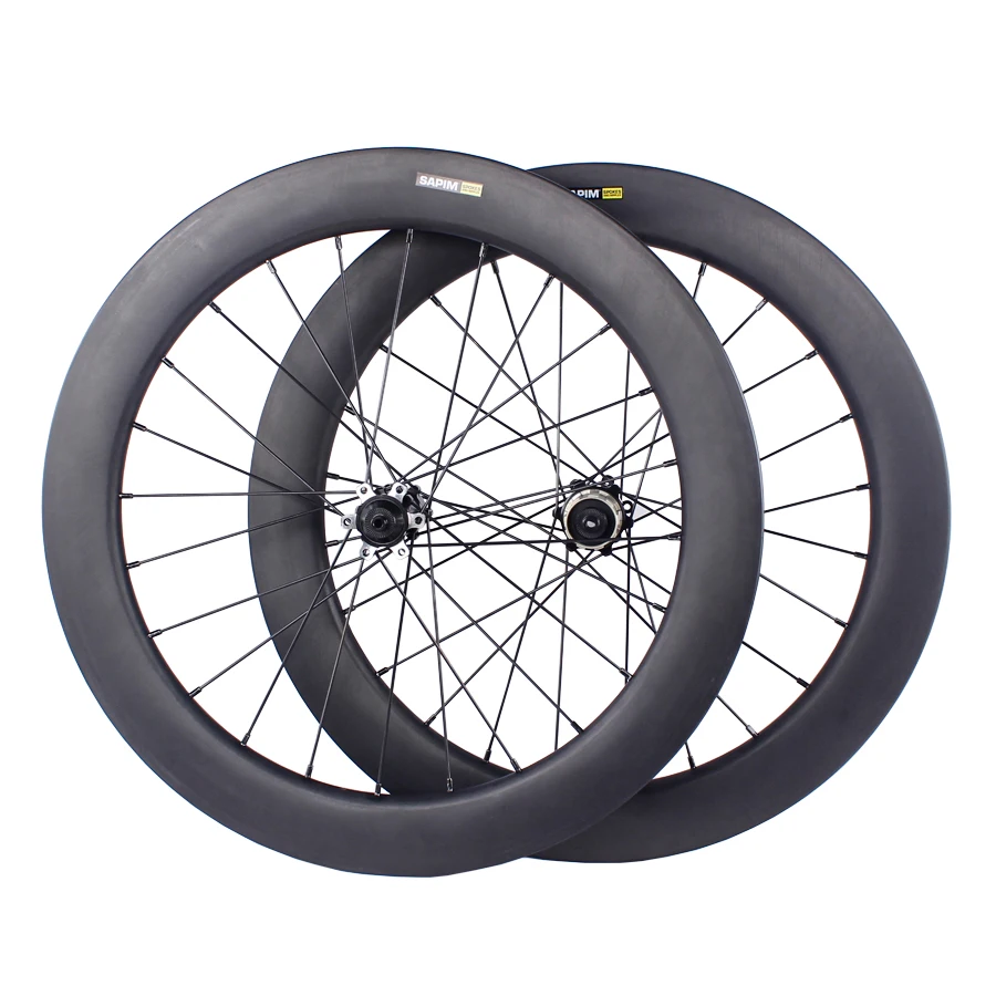 Folding Bicycle 20inch Carbon Fiber Wheel Set 50mm high 451 6-pin disc brake straight pull 4 bearing 24hole Bike carbon wheel