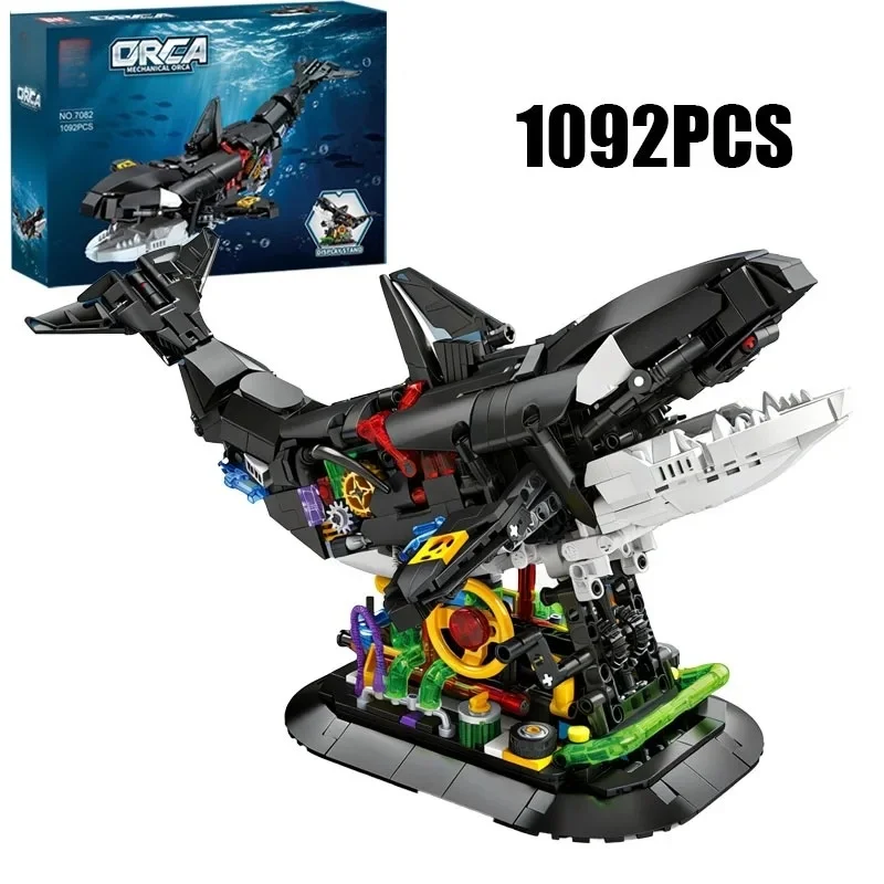 

НОВИНКА: Механический кит с подставкой, конструктор, подвижная модель кибер-морского животного, декор для стола для мальчиков, игрушка для сборки, праздничный подарок