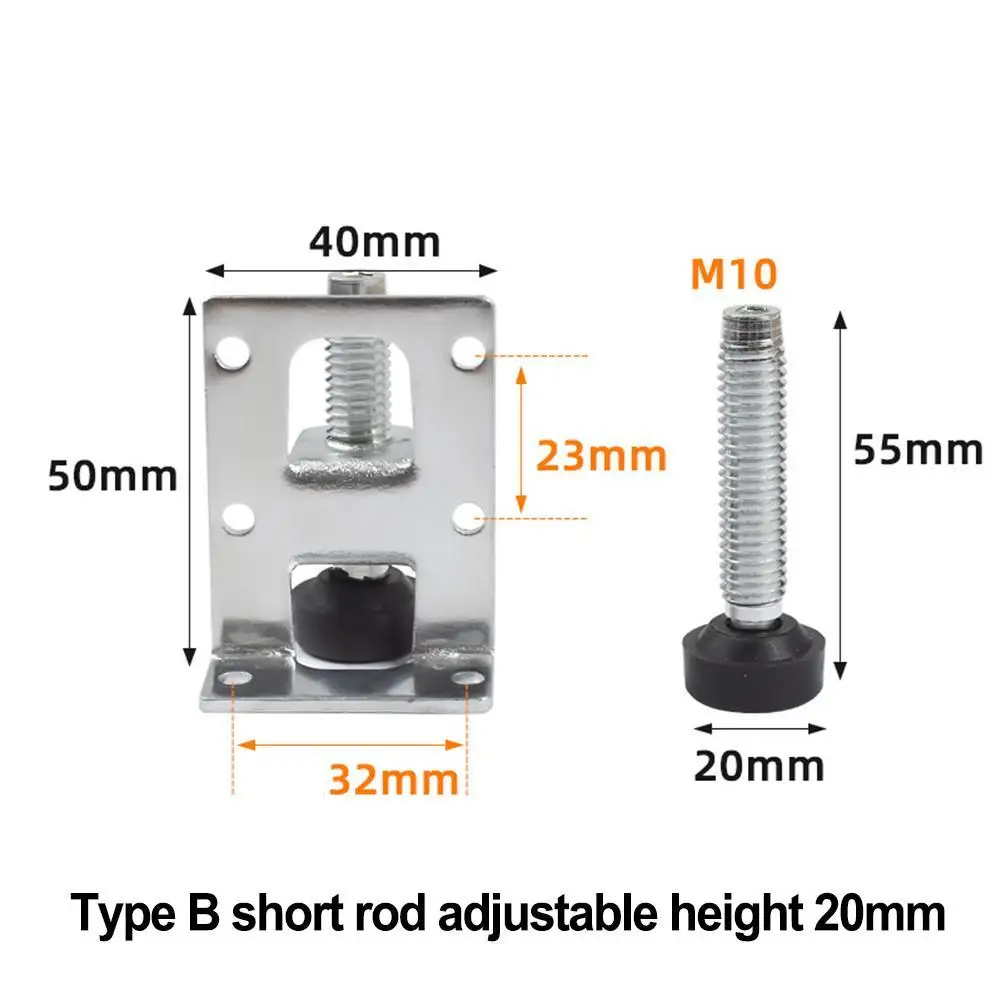 Furniture Leveling Feet Steel Electroplating Rust-proof Wardrobe Adjustable Feet Screw Foot Pads Height Increasing Support