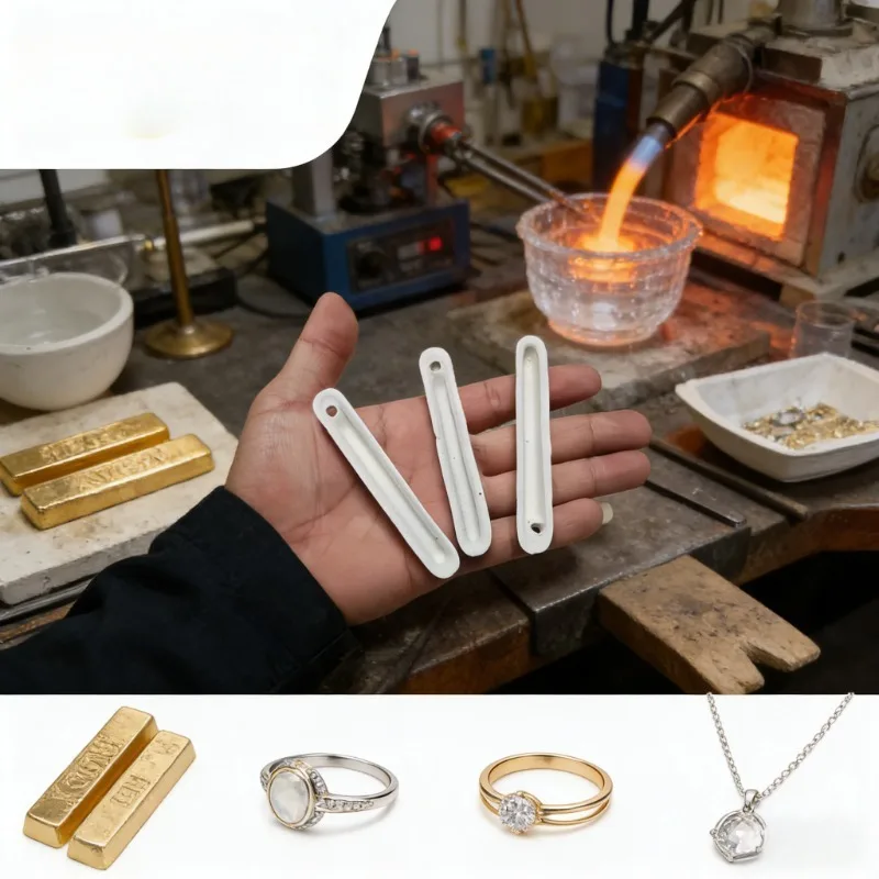 Jewelry Making Smelting Tools - High Temperature Quartz Crucible Tank Smelting Boat for Gold Silver Bar Pouring & Casting
