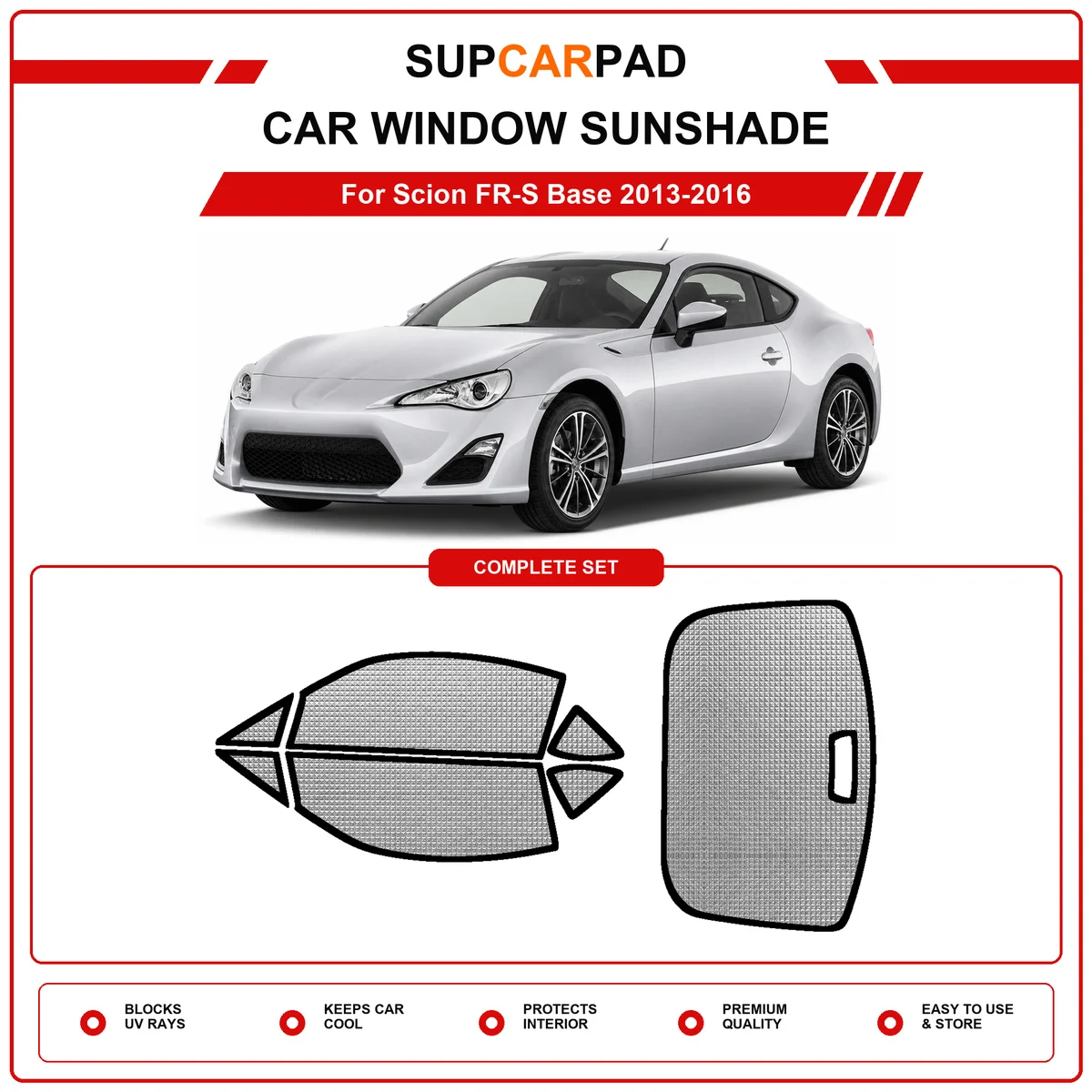 For Scion FR-S Base 2013-2016 Pre‑Cut Auto Window Sunshade Anti‑UV Car Sun Visor Protector