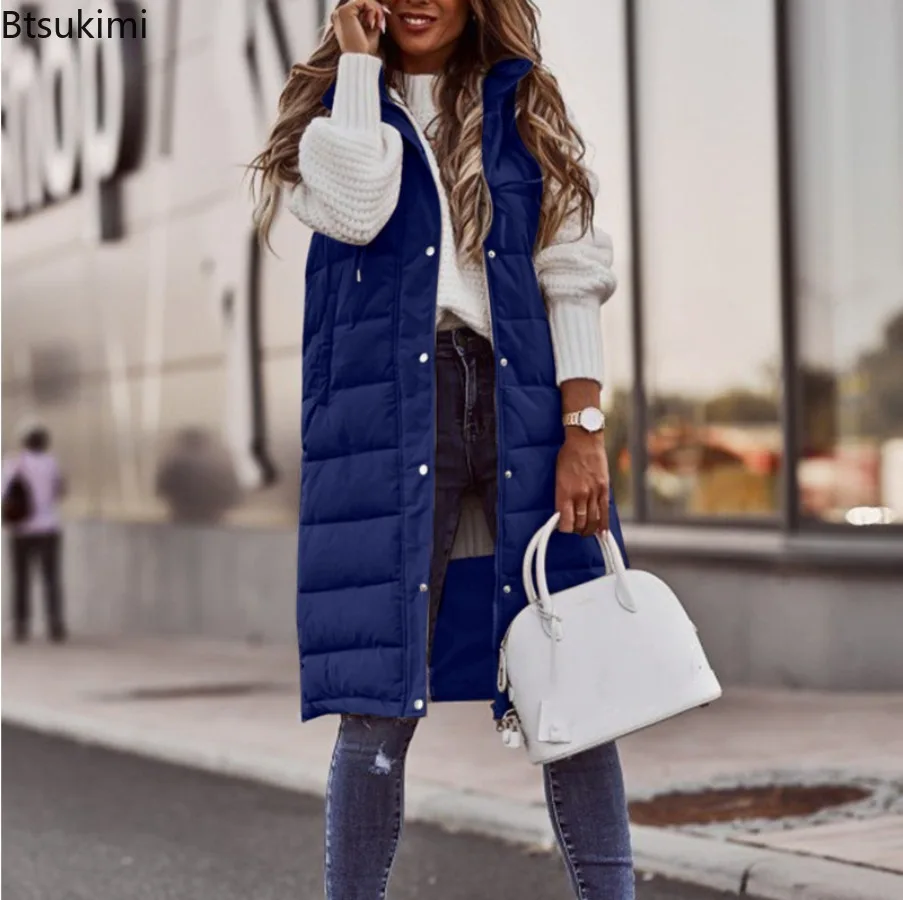 New Women Hooded Sleeveless Slim Fit Vest Outdoor Vest Down Women's Jacket Quilted Coat Sleeveless Jacket Winter Warm Jiakecoat