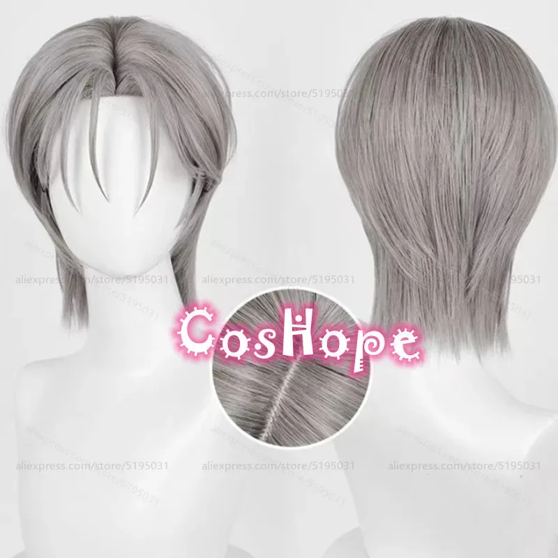 TILL 30cm 짧은 곱슬머리 두 가지 스타일 그레이 가발 애니메이션 코스프레 내열성 합성 가발 Halloweenv;2,r'6;t.