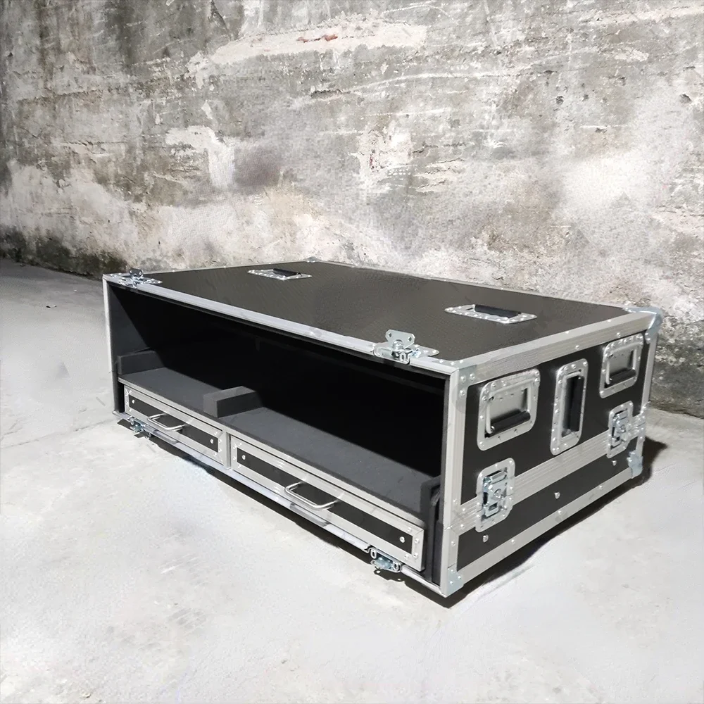 portable adjusting display bracket mixer rack space flight case for Grand MA2 onPC Command & Fader Wings