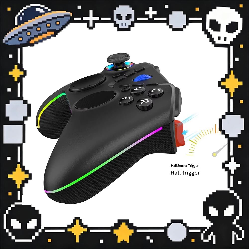 

Игровой контроллер DOBE FOMIS ELECTRONICS TY-3822 с регулируемой вибрацией, двумя моторами, проводной, с датчиками Холла, подключение по Bluetooth